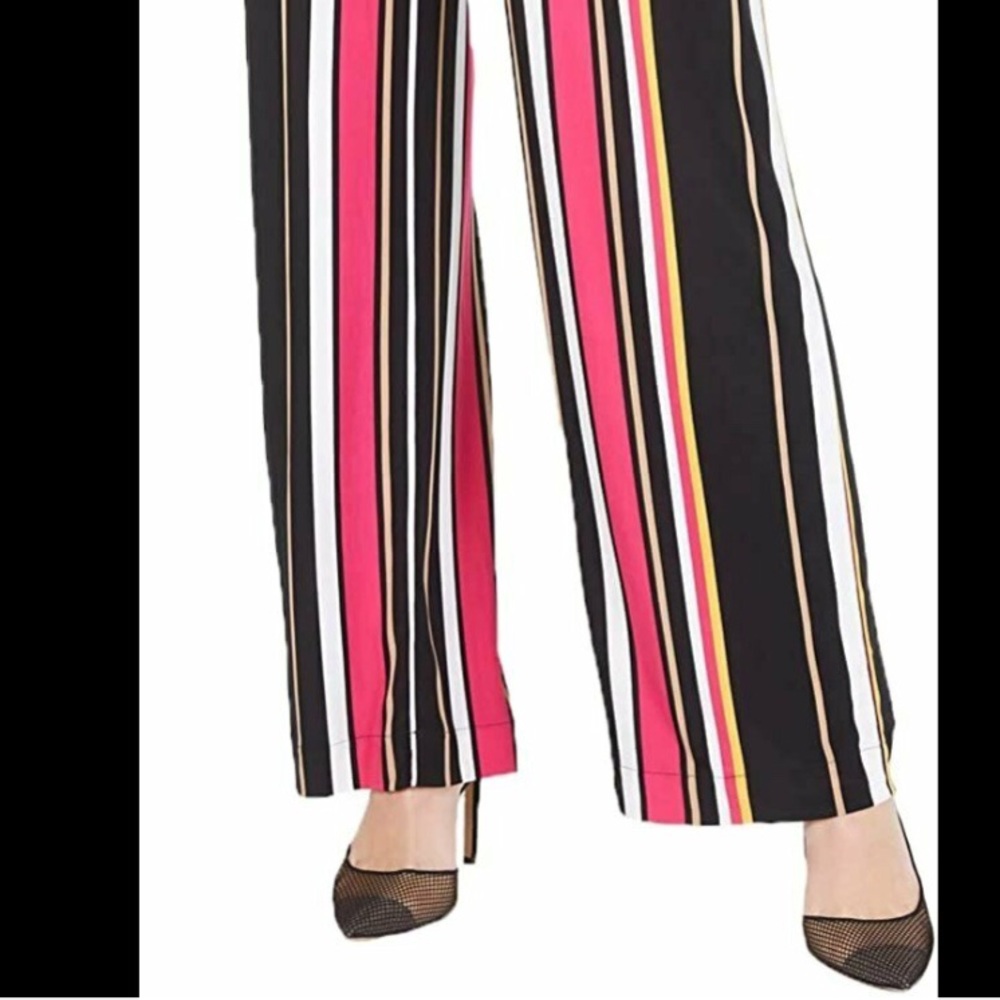 INC Womens Black Striped Wide Leg Pants - Picture 6 of 12
